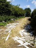 Fly Tipping in Lane Near Didcot Power Station, England Fotografisk tryk af Martin Page