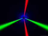 Red and Green Beams on Black Background with Blue Rings Photographic Print by Albert Klein