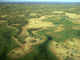 Aerial View of Inland Sea Formed by Okavango Delta, Botswana Photographic Print by Steve Turner