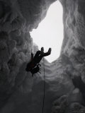 Climber in Snowy Crevasse, Switzerland Prints by Michael Brown