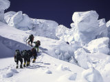 Mountaineering up Khumbu Ice Fall Posters by Michael Brown