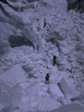 Climbing Khumbu Ice Fall, Nepal Posters by Michael Brown