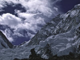 View of Lhotseand Billowing Clouds, Khumbu Ice Fall Affiches par Michael Brown