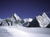 View of Mount Lingtren and Khumbutse, Nepal Posters by Michael Brown