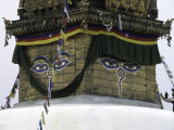 Buddha Eyes on Chorten, Nepal Prints by Michael Brown