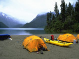 Camp Site by Lake, Chile Prints by Michael Brown