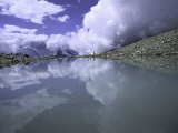Lake in Wallis, Switzerland Print by Michael Brown