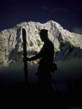 Skier's Silhouette, Tibet Poster by Michael Brown