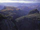 Climbers Checking out Mountain Tops, Madagascar Affiche par Michael Brown