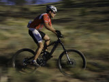 Fast Moving Mountain Biker, Mt. Bike Posters by Michael Brown