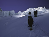 Climbing Everest, Nepal Print by Michael Brown