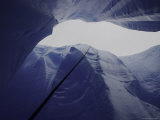 Looking up Though Glacier with Rope, Chile Print by Michael Brown