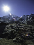 Sun Shines Over Flags, Nepal Poster von David D'angelo