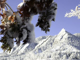 Winterscene of the Flatirons in Boulder, Colorado Prints by Dörte Pietron