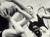 Group of Young Women Playing Basketball Photographic Print