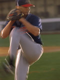 Baseball Pitcher Looking at the Plate Preparing to Pitch Photographic Print Baseball Pitcher Looking at the Plate Preparing to Pitch Photographic Print