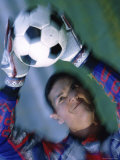 Goalie Attempting to Stop a Soccer Ball Photographic Print