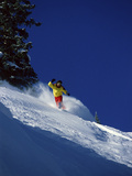 Snowboarder in Yellow and Red Photographic Print