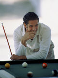 Playing Billiards Photographic Print