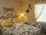 Bedroom with Stuffed Bears on Bed Photographic Print