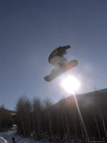 Airborne Snowboarder Photographic Print