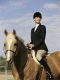 Jockey Sitting on a Horse Photographic Print