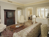 Living Area with Fireplace and Television Photographic Print