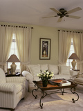 Cream Colored Living Room with Ornate Coffee Table Photographic Print