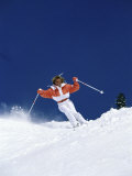 Skier with Clear Blue Sky Photographic Print