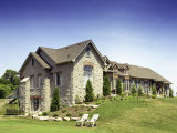 Beautiful Home with Lawnchairs Photographic Print