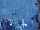 Close-up of a Blue Door with the Number Twenty Seven Photographic Print