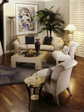 Living Room with Abstract Art Photographic Print