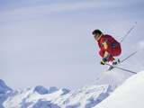 Male Skier Jumping Photographic Print