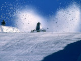 Shovel Racer on Horizon Kicking Up Snow Photographic Print Shovel Racer on Horizon Kicking Up Snow Photographic Print