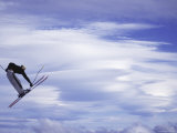 Low Angle View of a Skier in Mid Air Photographic Print