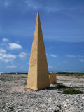 Navigational Obelisk Salt Flats Bonaire, Netherlands Antilles Photographic Print