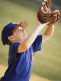 Boy Trying To Catch a Ball with a Baseball Glove Photographic Print