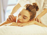 Close-up of a Young Woman Getting a Back Massage Photographic Print