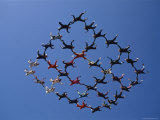 Skydivers in a Diamond Formation Photographic Print