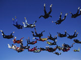 Skydivers Getting into Formation Photographic Print