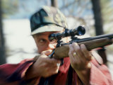 Hunter Taking Aim Photographic Print