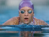 Portrait of a Woman Swimming in a Swimming Pool Photographic Print