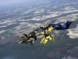 Skydivers in Formation Photographic Print