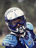 Portrait of a Male Motorcycle Racer Photographic Print