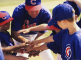 Little League Baseball Team in a Huddle Photographic Print