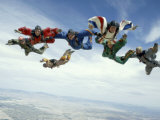 Skydivers in Formation Photographic Print
