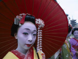 Portrait, Apprentice Geisha (Maiko), Woman Dressed in Traditional Costume, Japan Photographic Print
