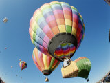 Colorful Hot Air Balloons in Sky, Albuquerque, New Mexico, USA Photographic Print