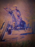 Man Riding a Motorcycle Lámina fotográfica Man Riding a Motorcycle Lámina fotográfica