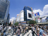 Shoppers, Crowd, Shibuya, Tokyo, Honshu, Japan Photographic Print